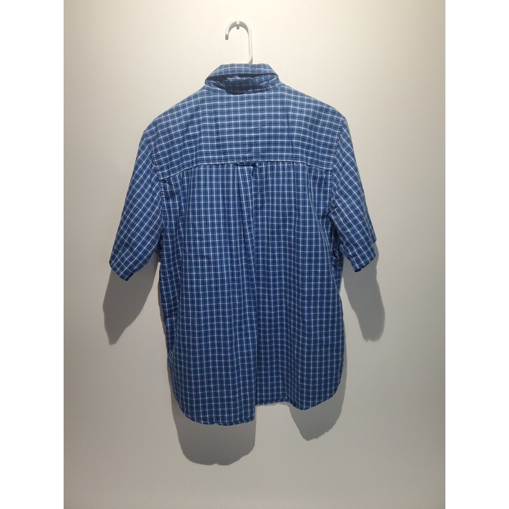 Chaps By Ralph Lauren Men's Short Sleeve Button Up Dress Shirt, Large, Blue - Picture 9 of 9